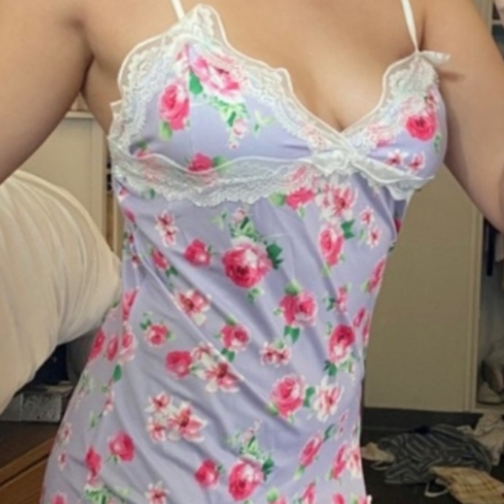 Pink and lilac floral print